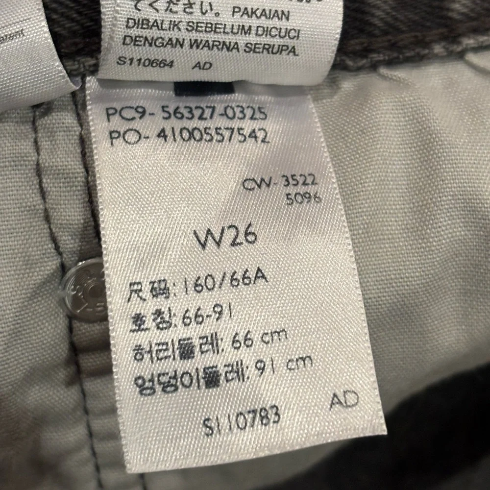 Levis Black Distressed Denim Shorts‎